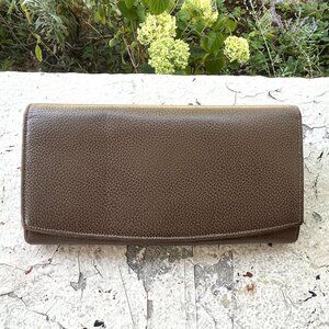 COACH Vintage 90s Madison Long Kisslock Granite Taupe Continental Wallet Clutch